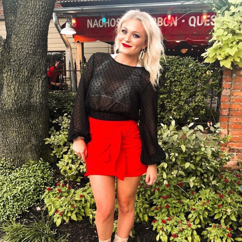 Polka dot sheer top
